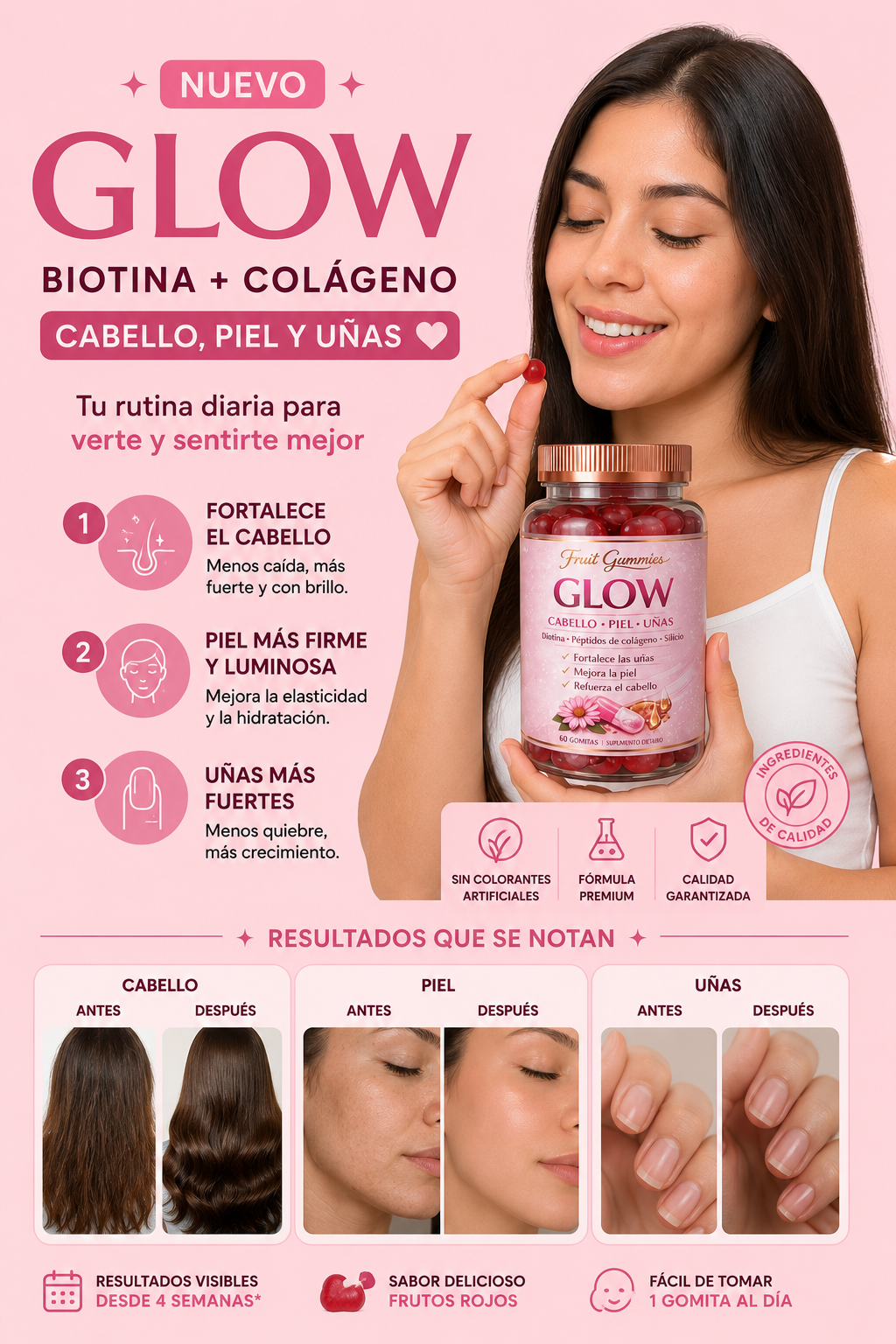 GLOWGOMITAS BIOTINA + COLAGENO